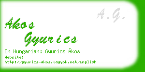 akos gyurics business card