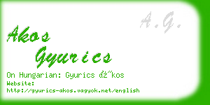 akos gyurics business card